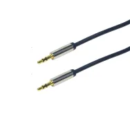 Cablu audio logilink stereo (3.5 mm jack t/t) 3m conectori auriti albastru ca10300 (include tv 0.18lei) Logilink - 1