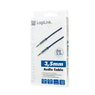 Cablu audio logilink stereo (3.5 mm jack t/t) 3m conectori auriti albastru ca10300 (include tv 0.18lei) Logilink - 1