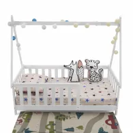 Pat casuta alb 147.5x75cm U-grow - 1