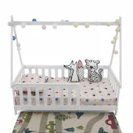 Pat casuta alb 147.5x75cm U-grow - 1