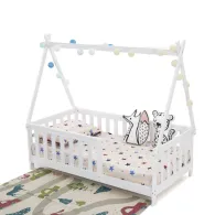 Pat casuta alb 147.5x75cm U-grow - 1