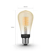 Philips Hue alb Pachet de 1, ST64, E27, Filament, Edison Philips by Signify - 6