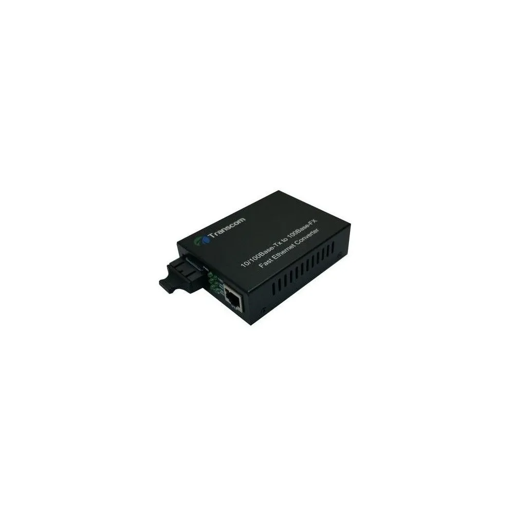 Mediaconvertor 10/100m 1310/1550nm wdm 8 dip switch type a singlemode 20km conector sc - transcom ts-100-bd-20a-8dip Transcom - 