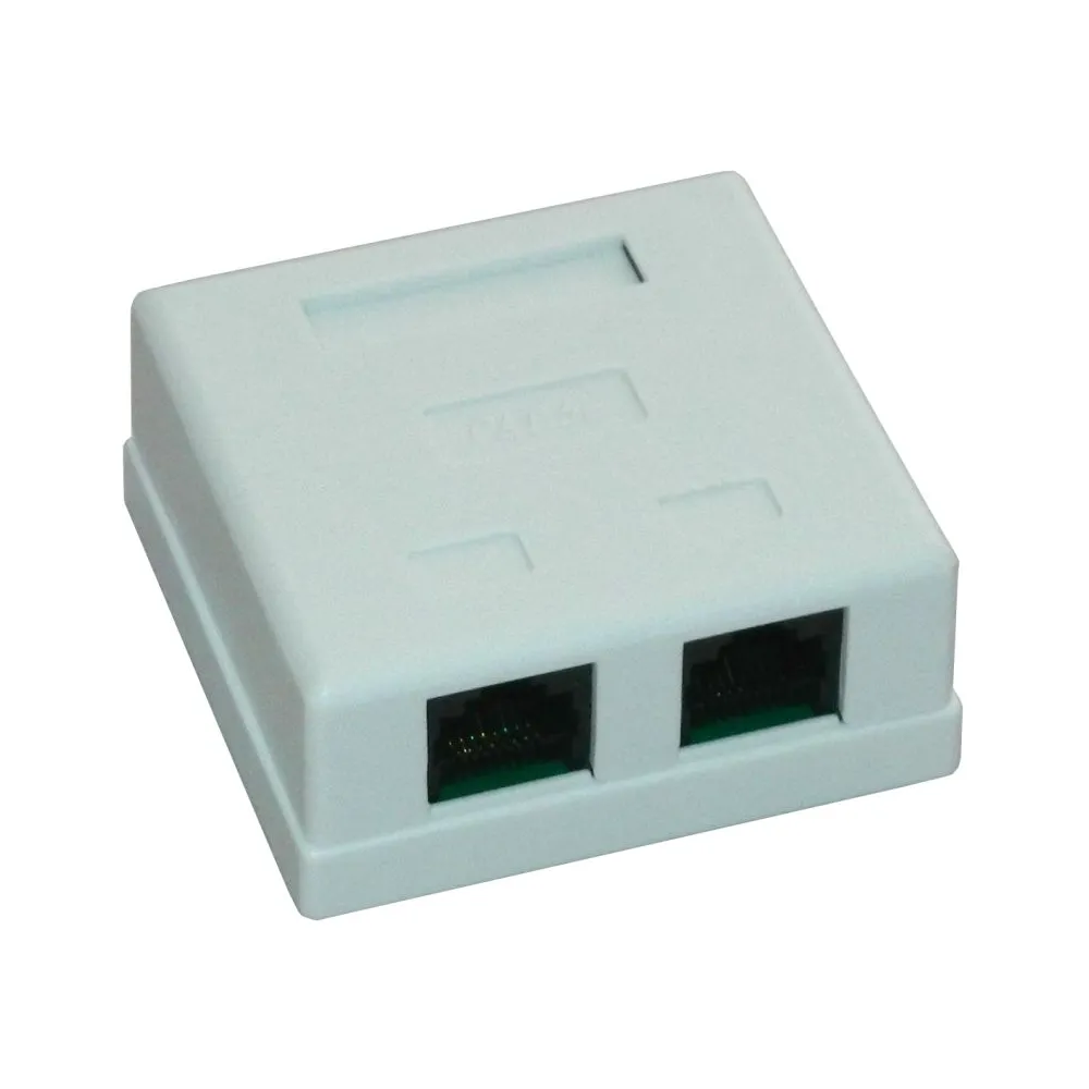 Priza utp dubla aplicata cat.5e - emtex emt-utp5e-2p-pt Emtex - 1