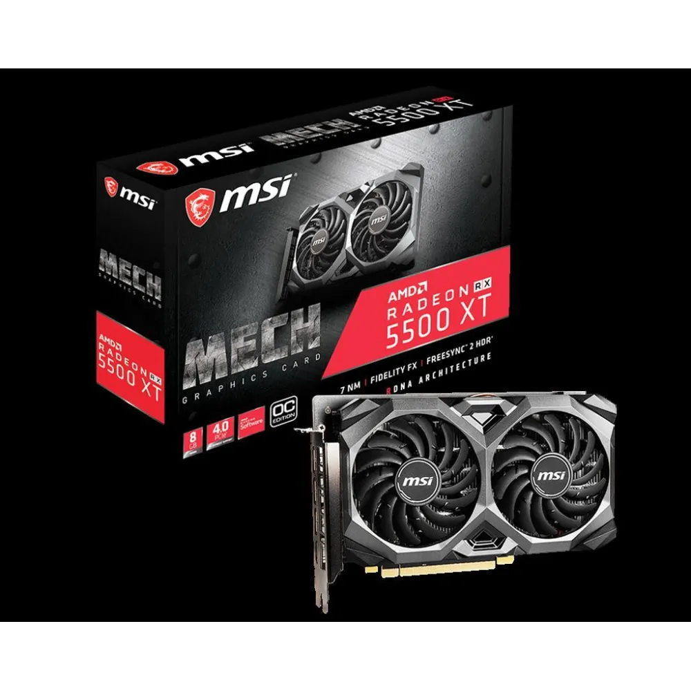 Placa video msi radeon rx 5500 xt mech 8g oc Msi - 1