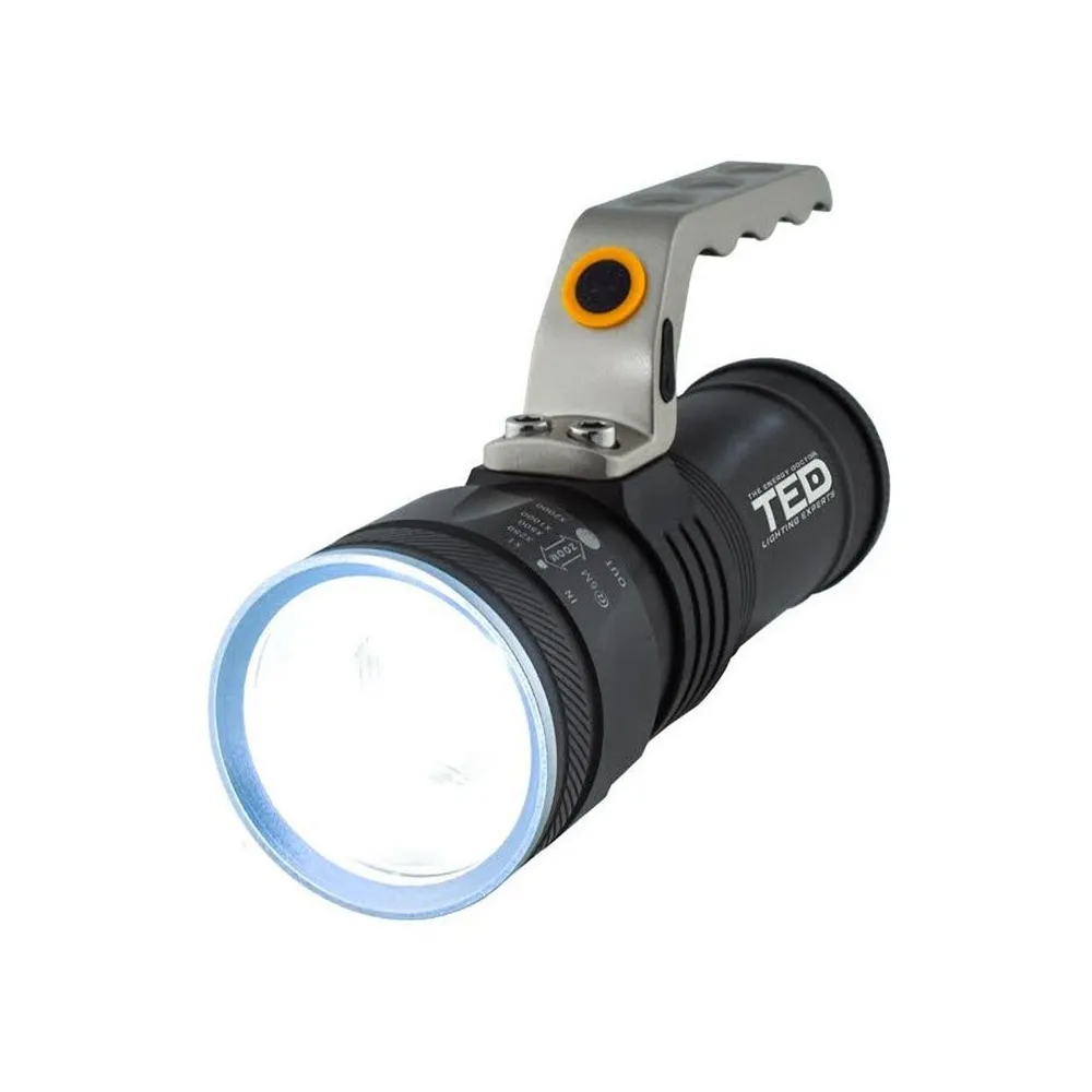 Lanterna 10w aluminiu cu acumulator 2x 18650 TED Electric - 1