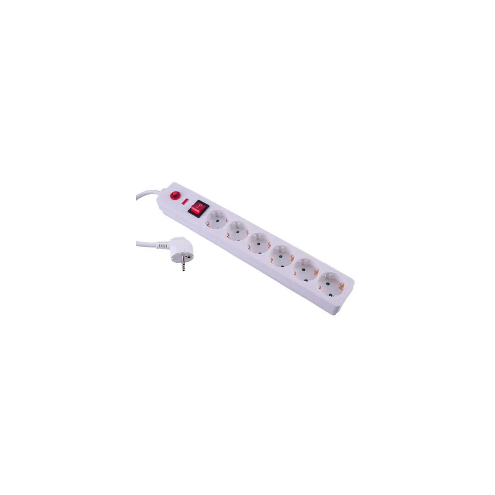 Prelungitor alb 6 posturi 1.5m (3x1.0mm) Kemot - 1