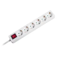 Prelungitor alb 6 posturi 1.5m (3x1.0mm)+intr Kemot - 1