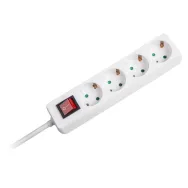 Prelungitor alb 4 posturi 3m (3x1.0mm)+intr Kemot - 1