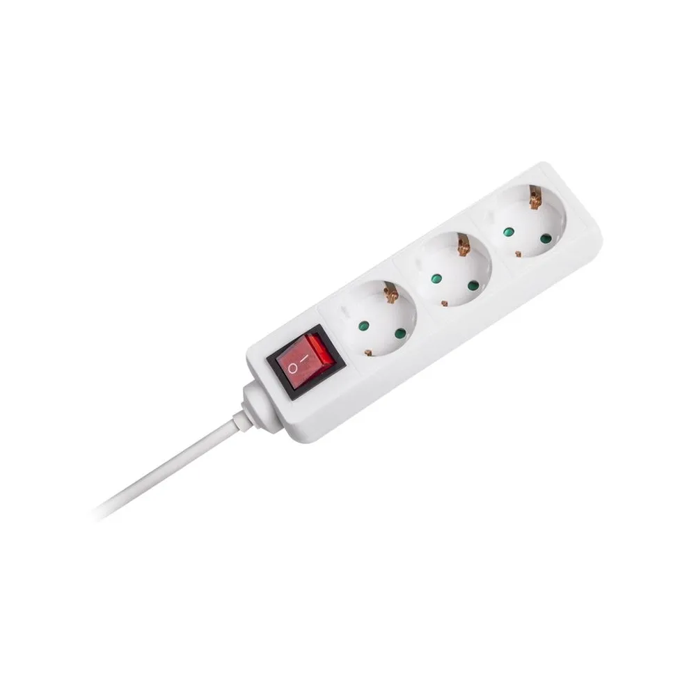 Prelungitor alb 3 posturi 1.5m (3x1.0mm)+intr Kemot - 1