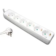 Prelungitor alb 6 posturi 3m (3x1.0mm) Kemot - 1