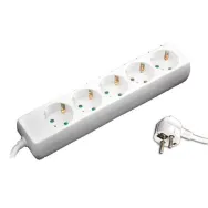 Prelungitor alb 5 posturi 1.0m (3x1.0mm) Kemot - 1
