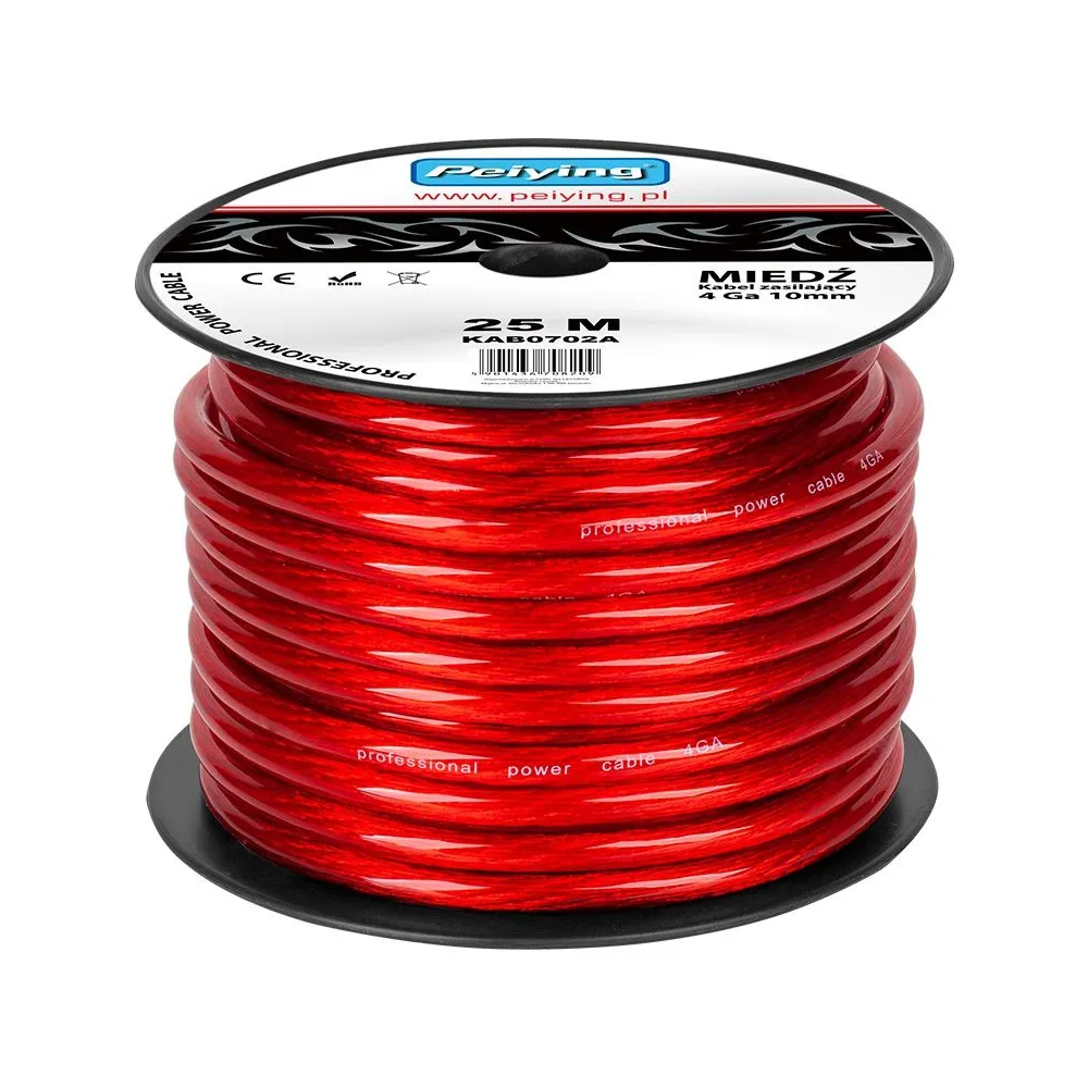 Cablu putere cu 4ga (10mm/21.15mm2) 25m Peiying - 1