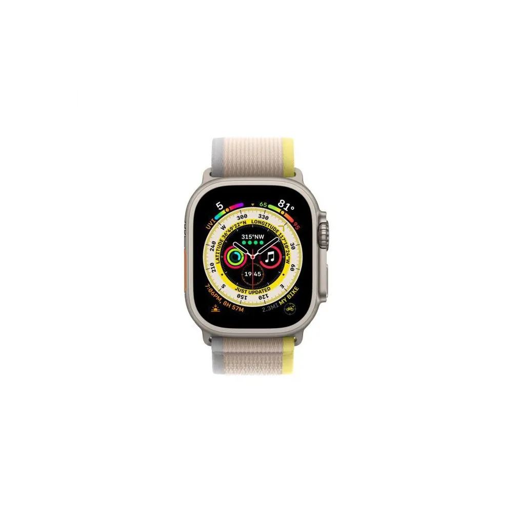 Apple watch ultra cellular 49mm titanium case with yellow/beige trail Apple - 1