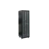 Rack 47u 800x800 montare pe podea usa din sticla panouri laterale detasabile si securizate  dezasamblat culoare negru ral 900 Da