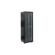 Rack 32u 600x800 montare pe podea usa din sticla panouri laterale detasabile si securizate dezasamblat culoare negru ral 9004 Da
