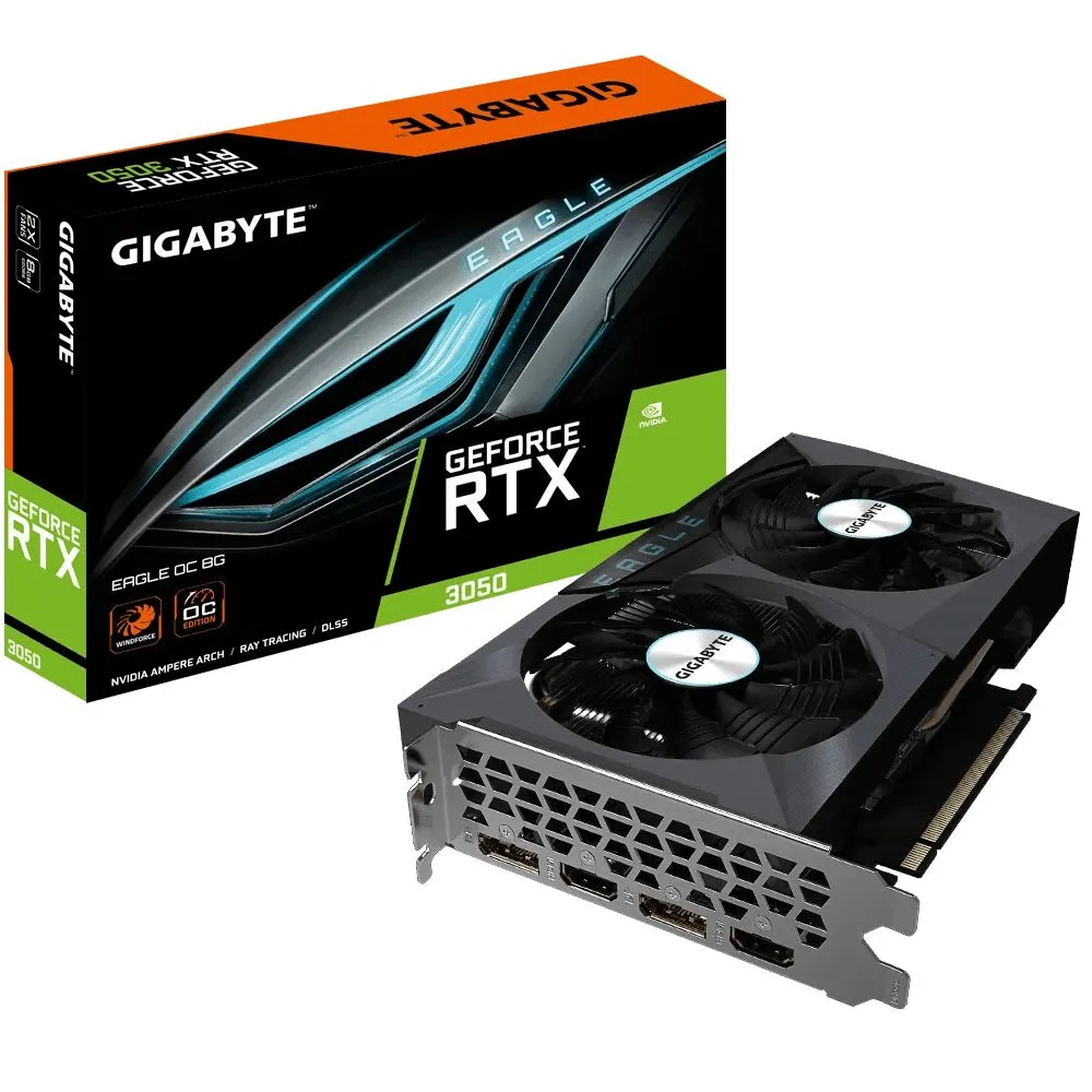 Placa video Gigabyte nVidia GeForce RTX 3050 EAGLE OC LHR 8GB, GDDR6, 128bit Gigabyte - 1