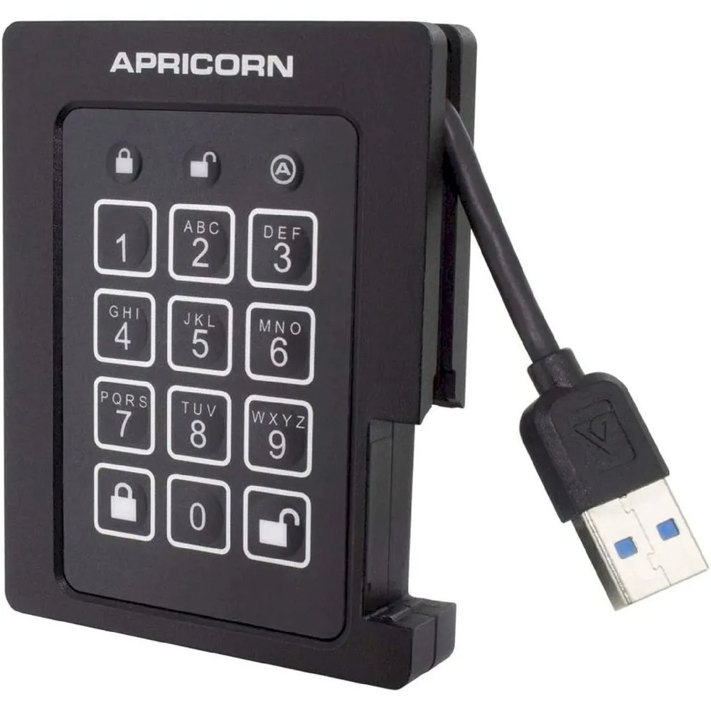 Apricorn Aegis Padlock SSD - solid state drive - 4 TB - USB 3.2 Gen 1 - TAA Compliant Apricorn - 1