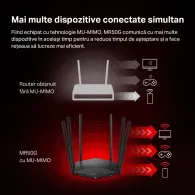 Router mercusys wireless  1900mbps 2 porturi lan gigabit 1 port wan gigabit dual band ac1900 6 x antena externa mr50g (include t