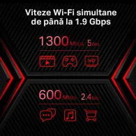 Router mercusys wireless  1900mbps 2 porturi lan gigabit 1 port wan gigabit dual band ac1900 6 x antena externa mr50g (include t