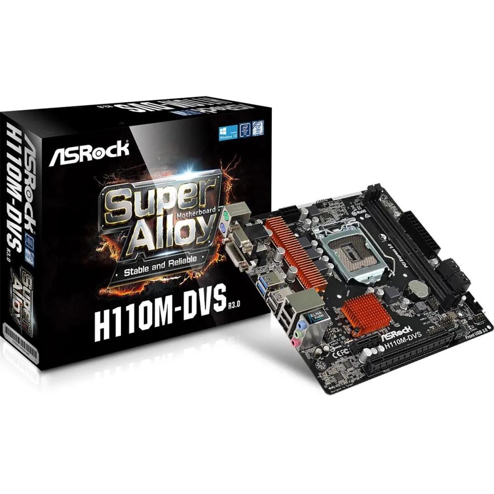 Placa de baza asrock socket 1151 h110m-dvs r3.0 intel h110 Asrock - 1