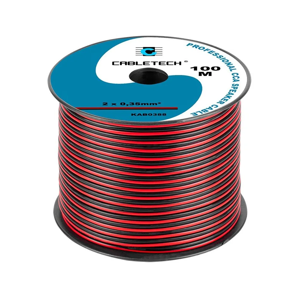 Cablu difuzor cca 2x0.35mm rosu/negru 100m Cabletech - 1