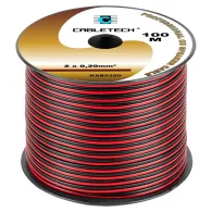 Cablu difuzor cupru 2x0.20mm rosu/negru 100m Cabletech - 1