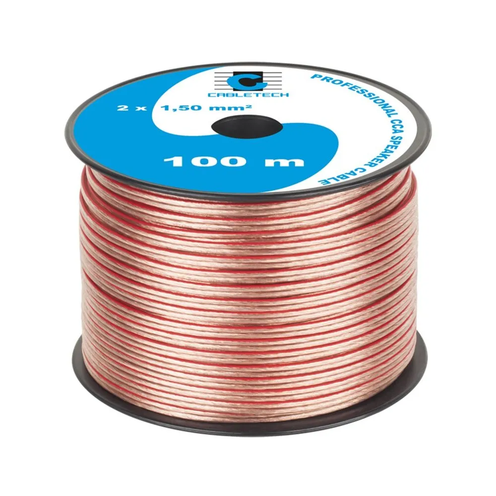 Cablu difuzor cca 2x1.50mm transparent 100m Cabletech - 1