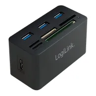 LogiLink USB 3.0 Hub with All-in-One Card Reader - hub - 3 ports Logilink - 1