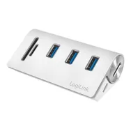 LogiLink USB 3.0 3-Port Hub with Card Reader - hub - 3 ports Logilink - 1