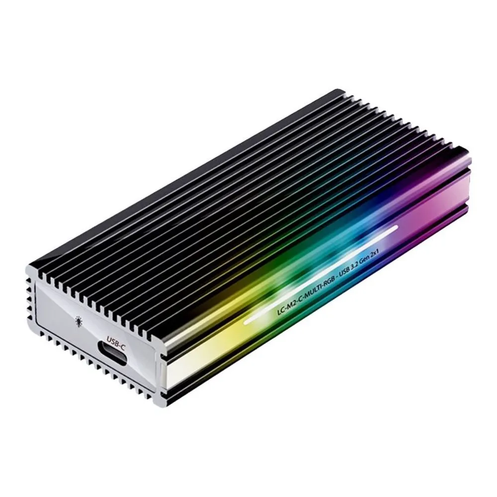 LC Power LC-M2-C-MULTI-RGB - storage enclosure - M.2 NVMe Card / SATA 10Gb/s - USB 3.2 (Gen 2) Lc-power - 1