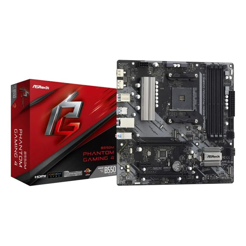 ASRock B550M Phantom Gaming 4 - motherboard - micro ATX - Socket AM4 - AMD B550 Asrock - 1