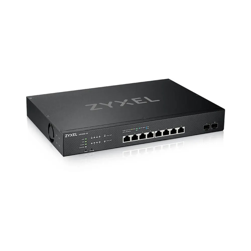 Zyxel xs1930-10 switch smart managed layer 2 rackmount porturi 8 gigabit 100m/1g/2.5g/5g/10g 2 gigabit sfp+ xs1930-10-eu0101f (i