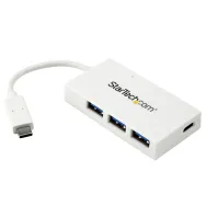 StarTech.com HB30C3A1CFBW hub-uri de interfață USB 3.2 Gen 1 (3.1 Gen 1) Type-C 5000 Mbit/s Alb StarTech.com - 1