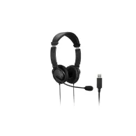 Kensington K33065WW cască audio & cască cu microfon Căști Prin cablu Bandă de fixare pe cap Birou/Call center USB Tip-A Negru Ke