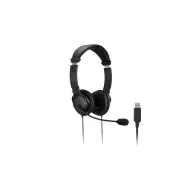 Kensington K33065WW cască audio & cască cu microfon Căști Prin cablu Bandă de fixare pe cap Birou/Call center USB Tip-A Negru Ke