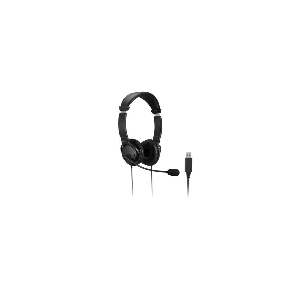 Kensington K33065WW cască audio & cască cu microfon Căști Prin cablu Bandă de fixare pe cap Birou/Call center USB Tip-A Negru Ke