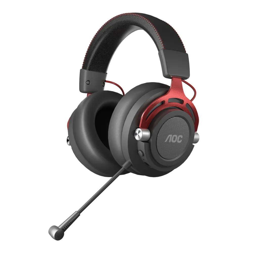 AOC GH401 cască audio & cască cu microfon Căști Prin cablu & Wireless Bandă de fixare pe cap Gaming Negru, Roşu Aoc - 2