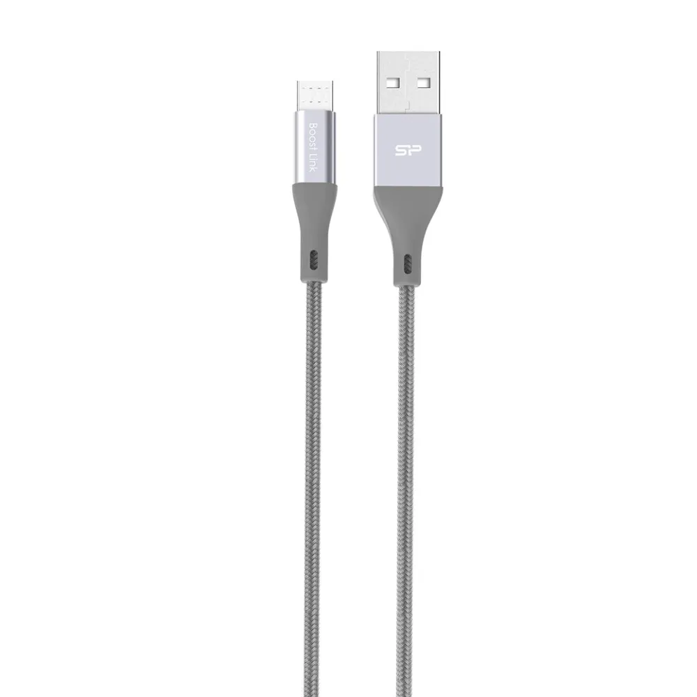 Silicon Power Boost Link Nylon LK30AB cabluri USB 1 m USB 2.0 USB A Micro-USB B Gri Silicon power - 1