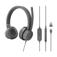 Lenovo GXD1C99243 cască audio & cască cu microfon Căști Prin cablu Bandă de fixare pe cap Apeluri Muzică USB tip-C Gri