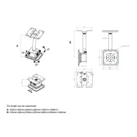 Multibrackets 3595 suporturi pentru montarea proiectoarelor Plafonul Alb