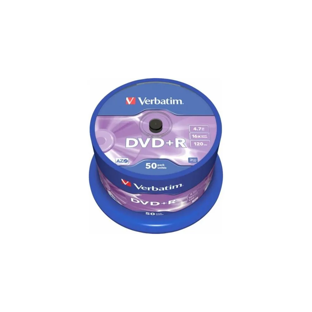 DVD+R Verbatim Matt Silver, 4.7GB, 16X, 50buc, Spindle