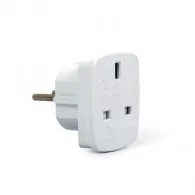 Adaptor AC Gembird UK socket - EU Schuko, 7.5A, alb