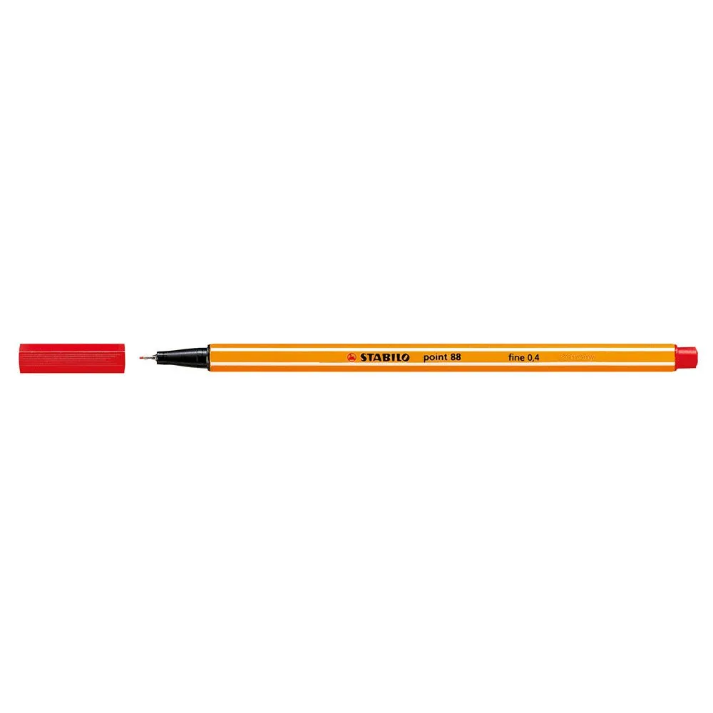 Liner stabilo point 88 varf fetru 0.4 mm rosu