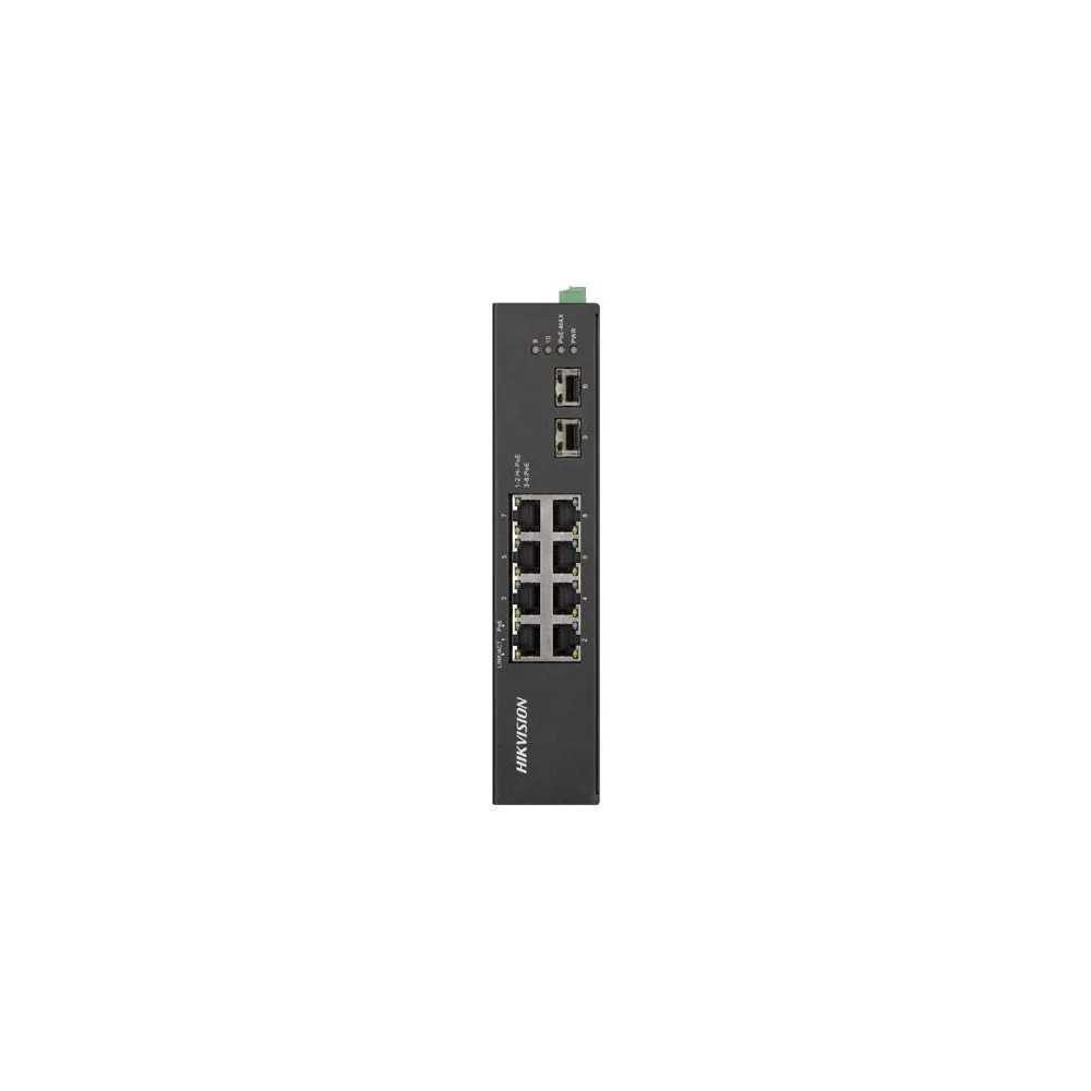 Switch Hikvision DS-3T0510HP-E-HS, 8 x RJ45, 2 x SFP. PoE