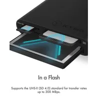 ICY BOX IB-CR301-U3 cititoare de carduri USB 3.2 Gen 1 (3.1 Gen 1) Negru