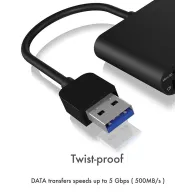 ICY BOX IB-CR301-U3 cititoare de carduri USB 3.2 Gen 1 (3.1 Gen 1) Negru