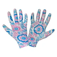 Manusa nitril cu model floral albastru - 8