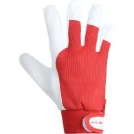 Manusa piele ovina / rosu-alb - 9