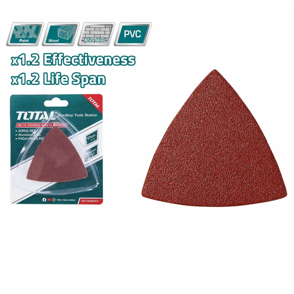 Total - hartie abraziva delta 80mm p40p60p80p120